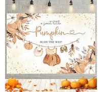 MEHOFOND 7x5ft Fall Pumpkin Baby Shower Backdrop A Little Pumpkin is On The Way Decorations Banner Autumn Baby Clothes Thanksgiving Baby Shower Photography Background Party Cake Table Banner