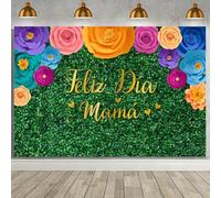 MEHOFOND 7x5ft Feliz Dia Mama Backdrop Happy Mother's Day Photography Background Mexican Fiesta Theme Paper Flower Mothers Day Party Decoration Banner Rustic Wood Feliz Dia De La Madre Decor Backdrop