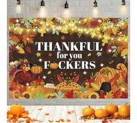 MEHOFOND 7x5ft Friendsgiving Backdrop Thankful for You Party Decorations Banner Happy Thanksgiving Turkey Background Friends Giving Thanksgiving Harvest Backdrop Party Decor Photo Booth Props