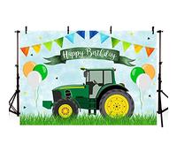 MEHOFOND 7x5ft Green Tractor Truck Backdrop Boy Birthday Party Decor Balloons Banners Farm Farmer Flags Photography Background Photo Studio Booth Photozone Props