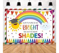 MEHOFOND 7x5ft Kindergarten Graduation Backdrop Congratulations Preschool School Prom Party Decorations Bright Future Graduation Decor Congrats Class of 2025 Kids Congrats Grad Background Photo Props