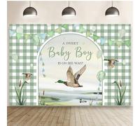 MEHOFOND 7x5ft Mallard Duck Baby Shower Backdrop Duck Hunting Boy Baby Shower Party Decorations a Sweet Baby Boy is on his Way Photography Background It's a Boy Party Supplies Photo Booth Props