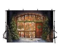 MEHOFOND 7x5ft Merry Christmas Backdrop Window Toy Shop Gifts Xmas Tree Snow Pine Photography Background Holiday Party Kid Portrait Decor Banner Photo Supplies