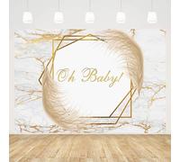 MEHOFOND 7x5ft Oh Baby Bohemia Theme Backdrops for Photography Gold Marble Pampas Grass Birthday Party Decoration Cake Table Baby Shower Newborn Portrait Background Photo Studio Gift Supplies