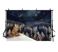 MEHOFOND 7x5ft Winter Photography Backdrop Christmas Snow Scene Forest Background Banner Family Holiday Party Decor New Year Xmas Eve Photo Props