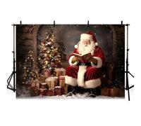 MEHOFOND 8x6ft Christmas Backdrop Santa Claus Story Book Christmas Tree Gift Fireplace christmas backdrops for photography Children Portrait Home Party Decoration Banner Studio Supplies