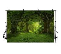 MEHOFOND 8x6ft Spring Enchanted Forest Green Backdrop Wonderland Ancient Tree Nature Scenery Background Baby Shower Birthday Party Decor Studio Portrait Photography Prop