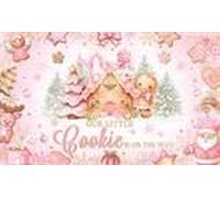MEHOFOND Christmas Gingerbread Baby Shower Backdrop Banner, Winter Our Little Cookie is On The Way Party Supplies, Watercolor Pink Cookie Xmas Snowflake Girls Baby Shower Decorations 6x3.6ft
