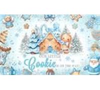 MEHOFOND Christmas Gingerbread Baby Shower Backdrop Banner, Winter Our Little Cookie is On The Way Party Supplies, Watercolor Blue Cookie Xmas Snowflake Boys Baby Shower Decorations 6x3.6ft