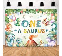 MEHOFOND One a Saurus Birthday Backdrop for Boys One a Saurus 1st Birthday Decorations Banner Jungle Dinosaur First Bday Photography Background Dino Themed 1 Year Old Party Supplies (7x5ft)