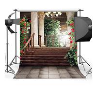 Mehofoto 5x7ft/1.5x2.2m Backdrops Red Rose Photo Background for Photography Great Solemn Hall with Pillars Photography Backdrops Studio Props