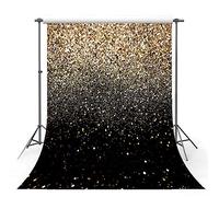 Mehofoto 5x7ft Gold Black Glitter Backdrop Proms Backdrop Starry Sky Shiny Abstract Background for Birthday Party Wedding Kids Newborn