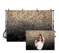MEHOFOTO 7x5ft Gold Glitter Sequin Spot Black Prom Backdrops Starry Sky Shining Abstract Photo Background Birthday Party Banner Wedding Kids Newborn Photography Studio Props