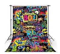 MEHOFOTO Hip Hop Back to the 80s Birthday Party Decorations Adult Birthday Party Decoration Photo Studio Banner Disco Graffiti 5x7ft