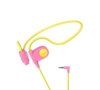Mehomeli Kid Headphones for School, Air Conduction Open Ear Headphones, 3.5mm Jack Wired Cord, Ultra-Comfort, Ergonomic and Lightweight Design Perfect for School and Outdoor Activities-Yellow Pink