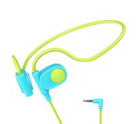 Mehomeli Kid Headphones for School, Air Conduction Open Ear Headphones, 3.5mm Jack Wired Cord, Ultra-Comfort, Ergonomic and Lightweight Design Perfect for School and Outdoor Activities-Blue Green