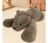 MeHoo 3.3LB Weighted Bear Plush,23.6 Inch Weighted Toy for Anxiety,Weighted Stuffed Animals Throw Pillow,Furry Weighted Plushies Hugging Pillow Cute Plush Doll for Birthday Brown Bear