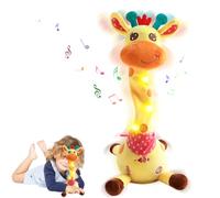 MeHoo Dancing Singing Talking Recording Giraffe Toy, Volume Control | Interactive Music Plush Toy, Repeat What You Say, Light Baby Plush Doll, Baby Encourage Speech, Gifts and Home Decoration