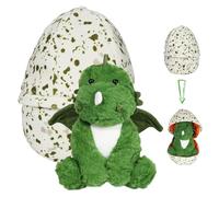 MeHoo Dinosaur Egg Plush Toy, 2 in 1 Stuffed Animal Soft Toy, Dinosaur Hatching Egg Plush Doll, Comfortable Plushies Hug Pillow 20cm(Doll)+25cm(Egg)