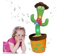 MeHoo Talking Cactus Toy, Dancing Cactus Toy Repeat What You Say, Funny Plush Interactive Figures for Kids, Singing Lighting Voice Recording Plush Learning Toys with Volume Control 120 Songs