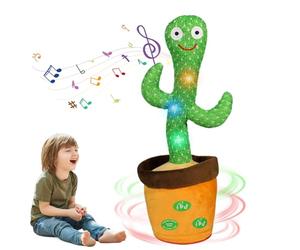 MeHoo Talking Cactus Toy, Dancing Cactus Toy Repeat What You Say, Funny Plush Interactive Figures for Kids, Singing Lighting Voice Recording Plush Learning Toys with Volume Control 120 Songs