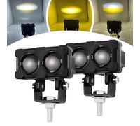 MEHOOSPVN 2PCS Fog Light 12-48V LED Car SUV ATV Motorcycle Spot Driving Lamp Off-Road Driving Fog Lights Work Boat Lamp, Waterproof Spot Flood Combo Beam LED Lights for Boat Camp Truck, White+Yellow