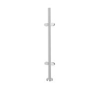 MEHOOSPVN 316 Stainless Steel Railing Post 110cm Middle Clamp Post with 4 Glass Clamps & 8 Rubbers & Decorative Cover, Heavy Duty Balustrade Support Pillar for Balcony Stairs Pool Fence Garden Fencing