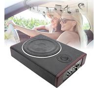 MEHOOSPVN 8 Inch 600W Underseat Car Audio Ultra Slim Compact Active Subwoofer System Loud Sound Audio Active Bass Box Cable Amplifier Power Bass Slim Speaker Amplifier Enclosed Subwoofer System 12V
