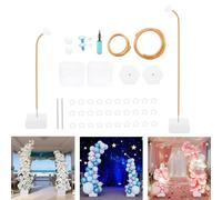 MEHOOSPVN Balloon Arch Stand Kit, 2.5M & 1.5M Half Arch Balloon Column Stand, Free Bend with 30 Balloon Clips and Base for Floor Suitable for Birthday, Wedding, Graduation Party, Anniversary, Gold