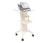 MEHOOSPVN Beauty Salon Trolley Cart Stand Rolling Cart with 4 wheels, White SPA Beauty Machine Holder Trolley 2 Tier Mobile Cart Rack Storage Tray Trolley for Salons, Spas, Barber Shops, 40kg, ABS