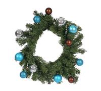 MEHOOSPVN Christmas Wreath for Front Door, 45cm, 15 LED Lights Wreath Decoration, Pre-Lit Christmas Door Hanging With Timer Function, Artificial Wreath Indoor Outdoor Decor for Christmas Decoration
