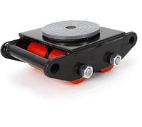 MEHOOSPVN Machinery Skate Dolly, 6T Industrial Machinery Mover 13,200 LBS, Heavy Duty Carbon Steel Machinery Moving Skate with 4 PU Wheels and 360° Rotation Non-Slip Cap, Warehouse, Factory, Black