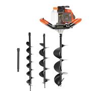MEHOOSPVN Petrol Earth Auger with 3 Drill Bits 71CC 2300W Professional Post Hole Digger With Extension Rod, Ground Hole Borrer Digger Engine Fence Borer for Fencing Landscaping Etc