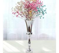 MEHOOSPVN Silver Iron Flower Vase 64cm Large Luxury Table Flower Vase urn vase Elegant Wedding Centerpieces Flower Stand Vase for Engagement Party Home Table Decorative Flower Vase Decoration