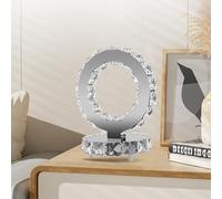 MEHOOSPVN Table Lamp, Crystal Bedside Table Lamp, Crystal Table Lamps LED Bling Shade Glitter Romany Sparkly Crushed Diamond Bedside Light, for Bedroom, Living Room, Dresser Table, Ideal Gifts, 18W