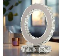 MEHOOSPVN Table Lamp, Crystal Bedside Table Lamp, Crystal Table Lamps LED Bling Shade Glitter Romany Sparkly Crushed Diamond Bedside Light, for Bedroom, Living Room, Dresser Table, Ideal Gifts, 12W