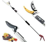 MEHOOSPVN Telescopic Tree Pruner with 1.2M-2.2M Button Type Telescopic bar, Telescopic Fruit Picker, Long Reach Extendable Garden Trimmer, Razor Sharp Ideal for Pruning, Lightweight Tree Trimmers