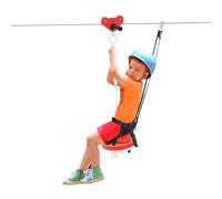 MEHOOSPVN Zip Line Kit for Kids and Adults 45m Zip Wire Kit Heavy Duty W/Safety Harness Length 48M Adults Tree House Zip 160FT 5mm Stainless Steel Ziplines Spring Brake Wire up to 330lbs, Outdoor