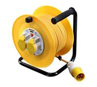 Mehr 110V Cable Reel 50M 16A Bs En60309 Heavy Duty Yellow Cable Thermal Cut-Out Qty 1