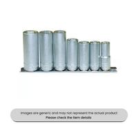 Mehr Chrome Vanadium Steel Socket Clip Rail 3/8" Drive Deep Metric 7 Piece Pack Qty 1