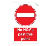 Mehr No Hgv's Past This Point 240 X 360mm Sticker Qty 1