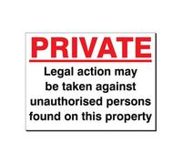 Mehr Private Legal Action May Be Taken 480 X 350 Sign Qty 1