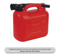 Mehr Red Fuel Cans 5L With Safety Lock Cap & Pouring Spout Pack Qty 1