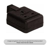 Mehr White Insulated Rubber Trailing Sockets 2Gang, 13Amp Pack Qty 1