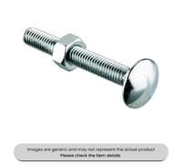 Mehr Zinc Plated Cup Square Head Coach Bolts & Nuts Metric M6X130 Pack Qty 50