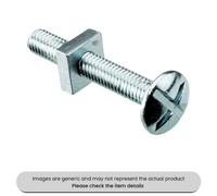 Mehr Zinc Plated Roofing Bolts & Nuts Metric Din 603, M8X35mm Pack Qty 100