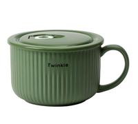 mehrido Ceramic Soup Bowls with Handle and Vented Lid, 750ml Large Soup Mug for Soup Instant Noodle Cereal, Soup Containers, Microwave & Dishwasher Safe