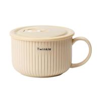 mehrido Ceramic Soup Bowls with Handle and Vented Lid, 850ml Large Soup Mug for Instant Noodle Cereal, Soup Containers, Microwave & Dishwasher Safe