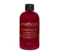 Mehron Makeup Stage Blood | Realistic For Halloween | Washable Fake Blood for Special FX, Stage & Screen, Halloween, & Cosplay (9 oz) (Bright Arterial)