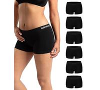 mehrstrumpf 3/6 Pack Women's Boxer Shorts Seamless Silk Soft Bamboo Fibre (Model: Loona), 6 Pack (Black), XL